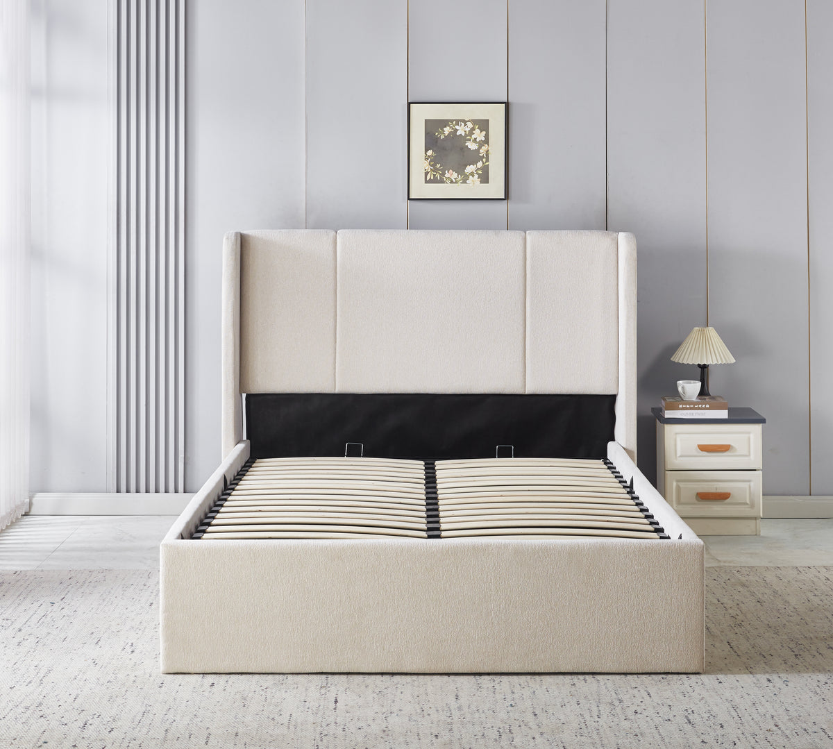 Modern Upholstered Hydraulic Storage Bed