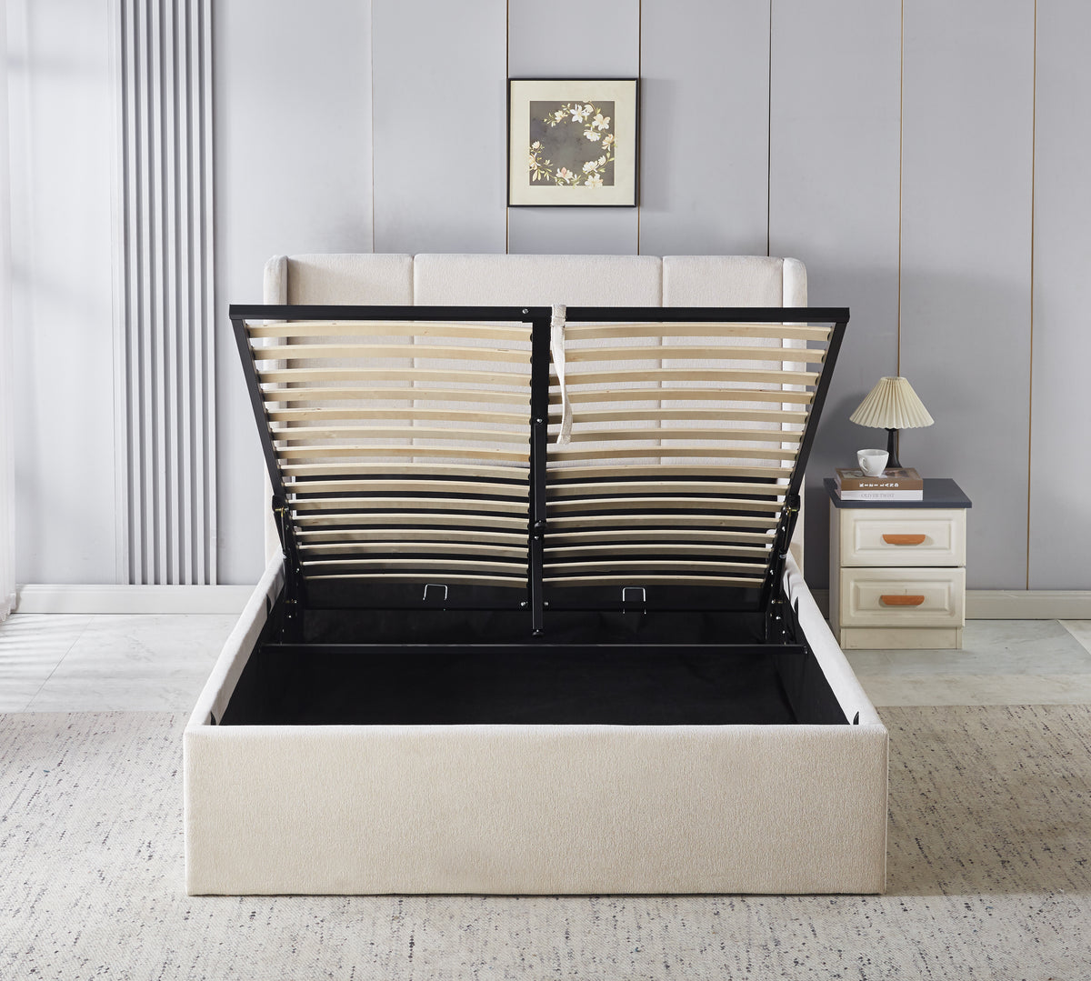 Modern Upholstered Hydraulic Storage Bed