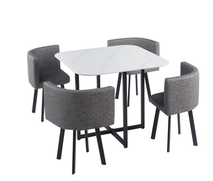 Compact Square Dining Table Set with 4 Chairs
