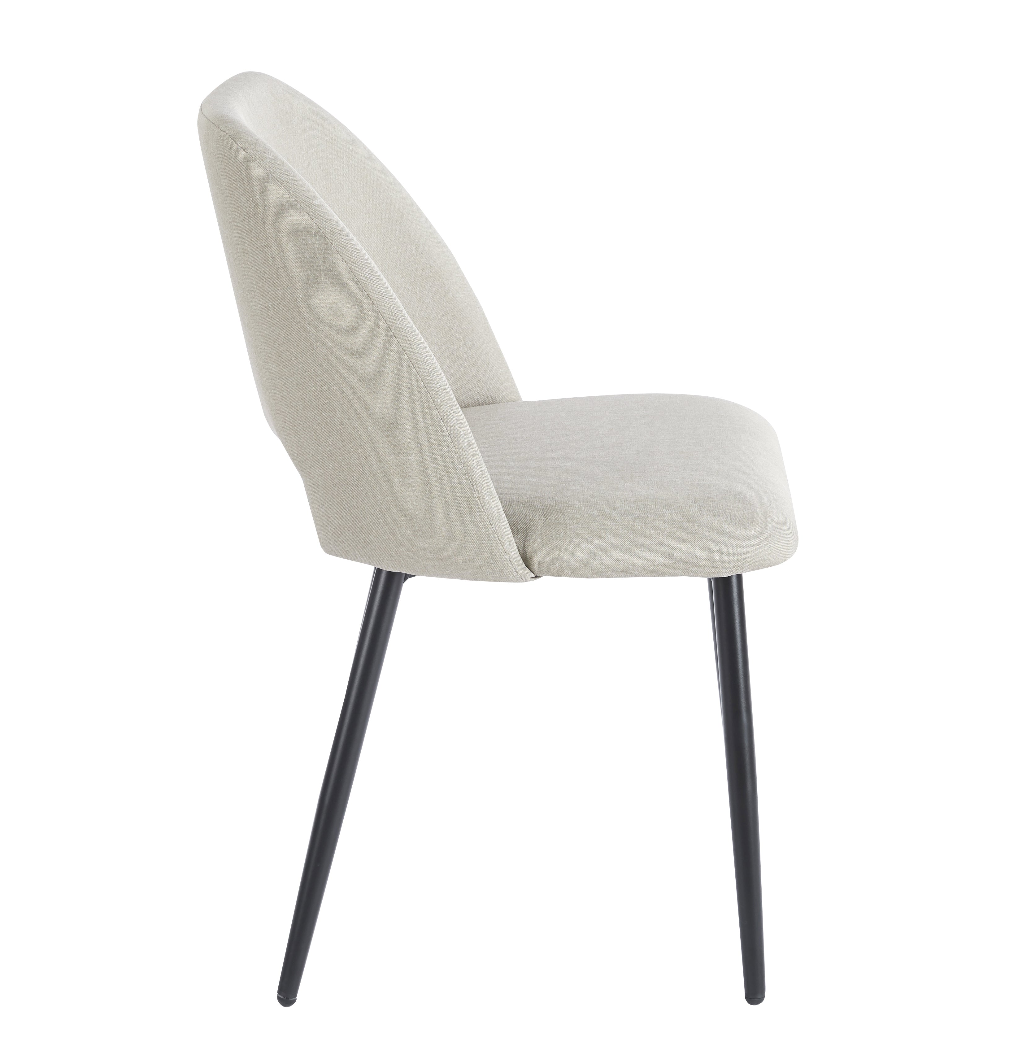 Modern Fabric Dining Chair with Metal Legs