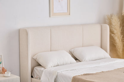 Velocava Queen Size Lift-up Storage Bed Frame with Modern Wingback