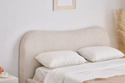 Diana Beige Boucle Upholstered Storage Queen Bed Frame