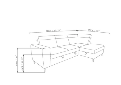 Fontana Sectional Sofa Bed with Storage