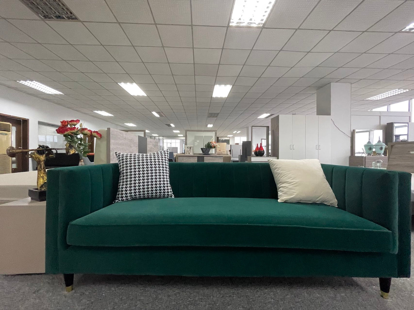 Everly Luxury Green Velvet Sofa