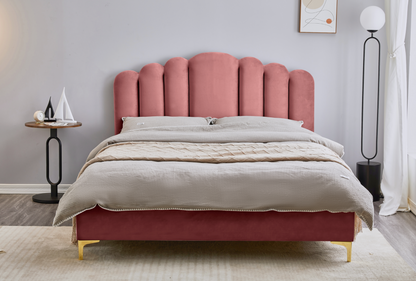 Pink Velvet Queen Bed Frame